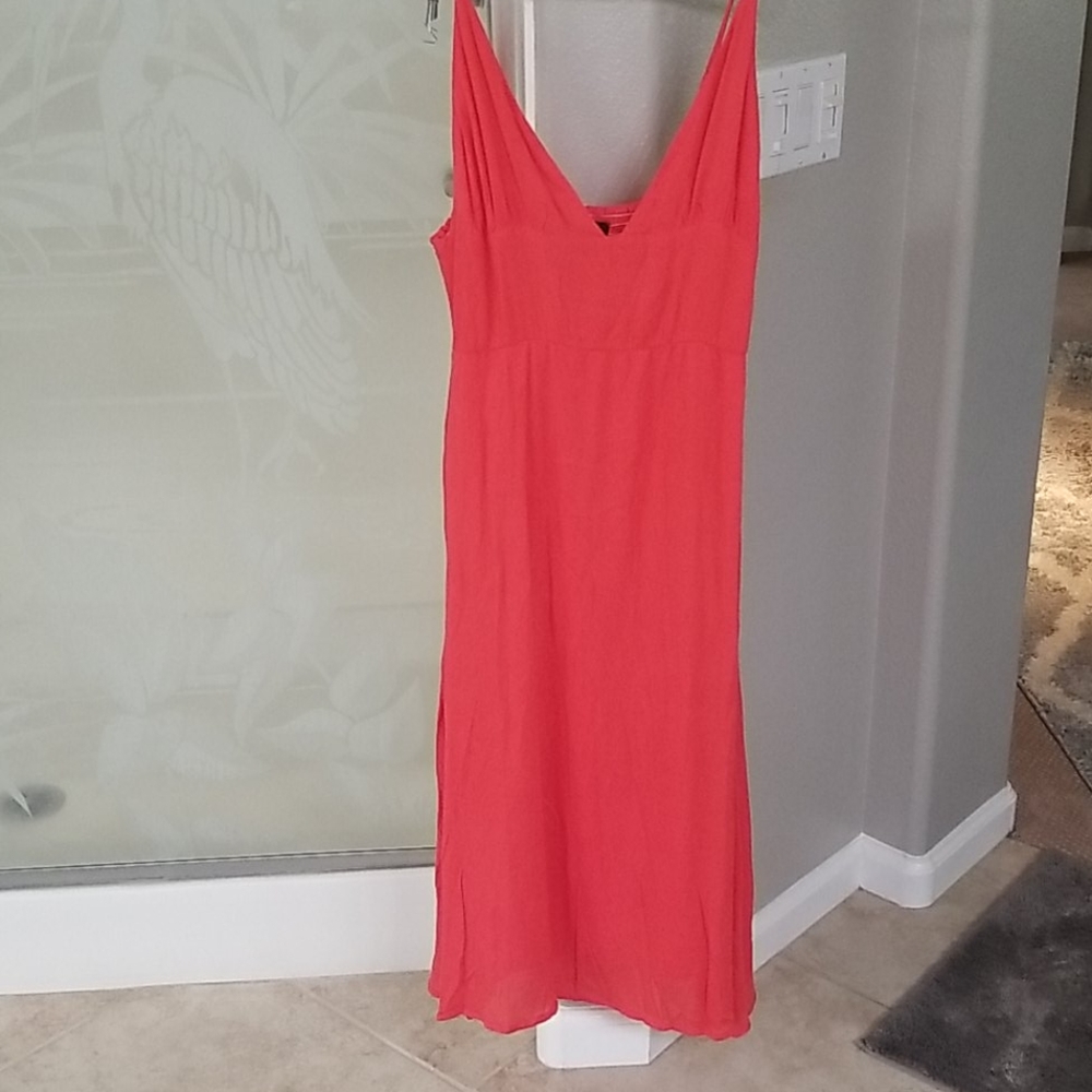 summer dress.Hot coral